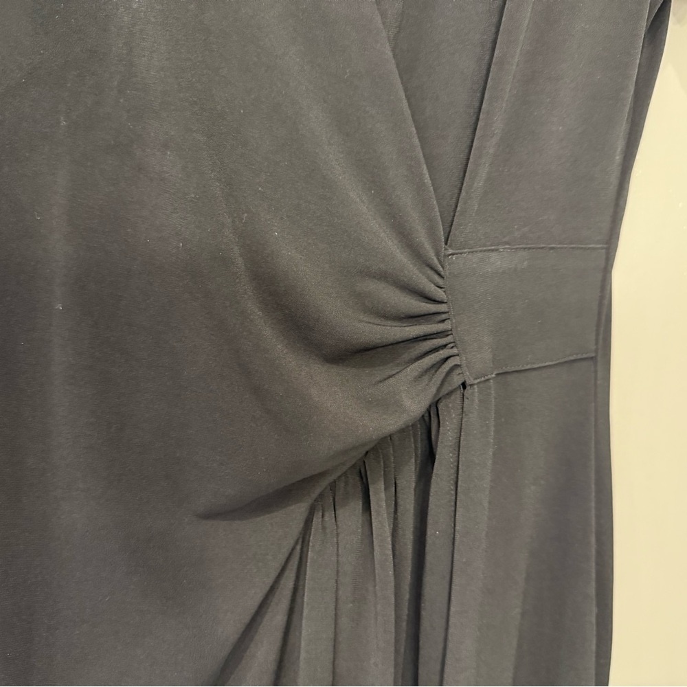LOFT Black Faux Wrap Career Casual Work Dress L - Picture 4 of 9
